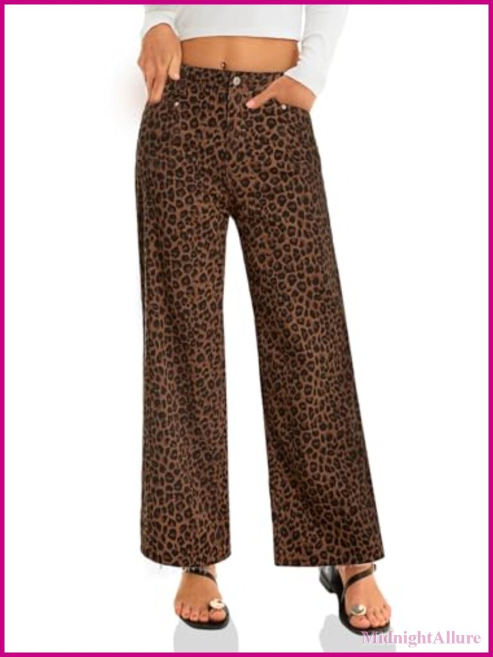 High Waisted Cropped Straight Leg Raw Hem Stretch Denim Jeans - Picture 3 of 6